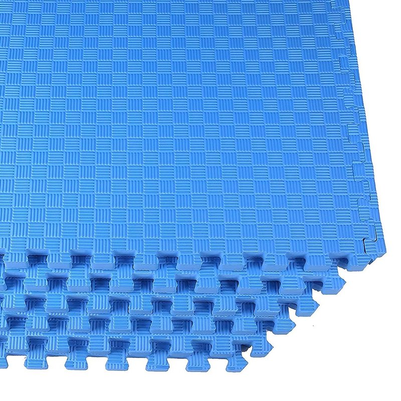 BalanceFrom 1" Extra Thick Puzzle Exercise Mat with EVA Foam Interlocking Tiles for MMA, Exercise, Gymnastics and Home Gym Protective Flooring (Blue)