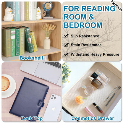 Hersvin Shelf Liners, 12in x 20ft Kitchen Drawer Mats, Non-Adhesive EVA Cupboard Protector, Cabinet Lining, Refrigerator Liner (Clear Dot)