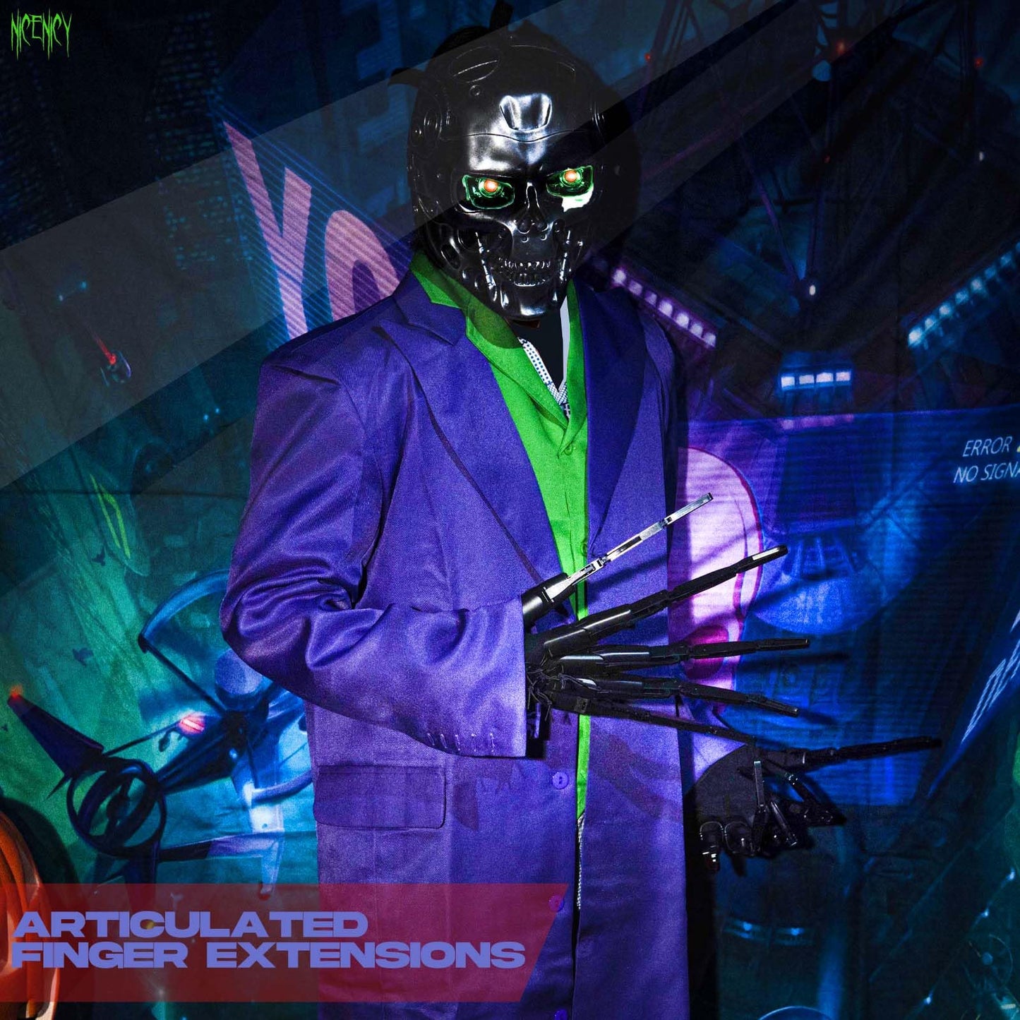 Halloween Articulated Fingers with Protective Gloves, Articulated Finger Extensions, Finger Claw with Protective Gloves, Scary and Flexible Skeleton Claws Hands, Halloween Props for Any Costume, Black