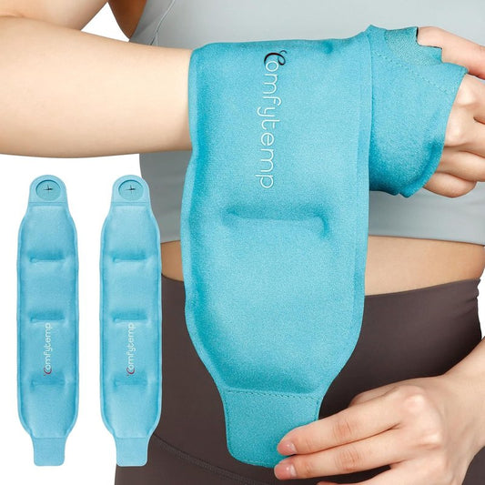 Wrist Ice Pack Wrap for Carpal Tunnel Relief | Reusable Gel Compress for Hand Pain - 2 Packs