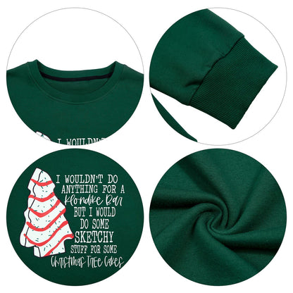 MYHALF Christmas Sweatshirt Womens Santa Shirts Christmas Trees Pullover Ugly Xmas Holiday Shirt Long Sleeve Tops Lightweight