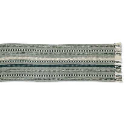 DII Farmhouse Braided Stripe Table Runner Collection, 15x108 (15x113, Fringe Included), Dark Green