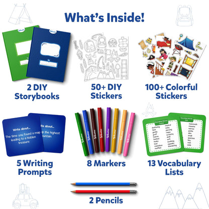 Skillmatics Storybook Art Kit - Create Adventure Stories, DIY Craft & Writing Kit with 300+ Stickers, Scrapbooking & Journal Activity, Christmas Gifts for Kids Ages 5, 6, 7, 8, 9, 10