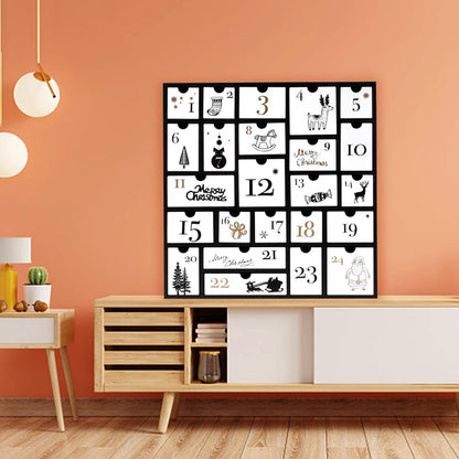 SUNGIFT Wooden Advent Calendar, Christmas Countdown Calendar Boxes with 24 Drawers and Numbers to Fill 2025, DIY Reusable Advent Calendar Decoration Xmas Gift for Kids, Adults, Family, Friends