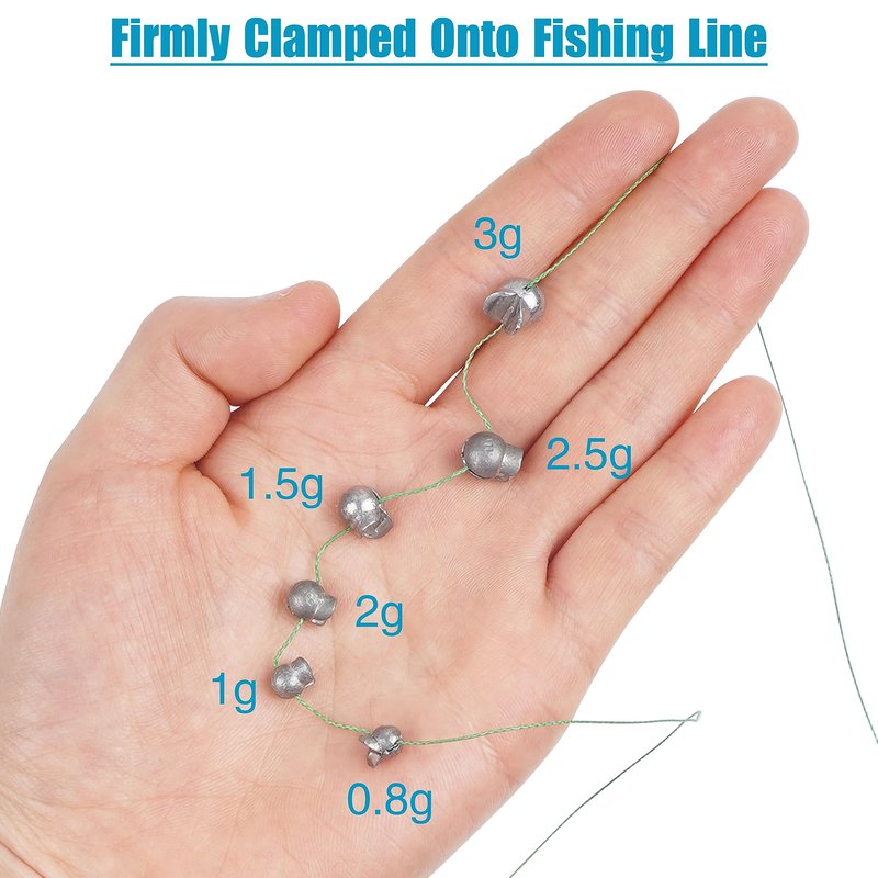 Split Shot Fishing Weights Kit, 180/210pcs Removable Round Fishing Weights Sinkers Clip On Shot Weights Fly Fishing Line Sinkers Fishing Sinkers for Freshwater Saltwater
