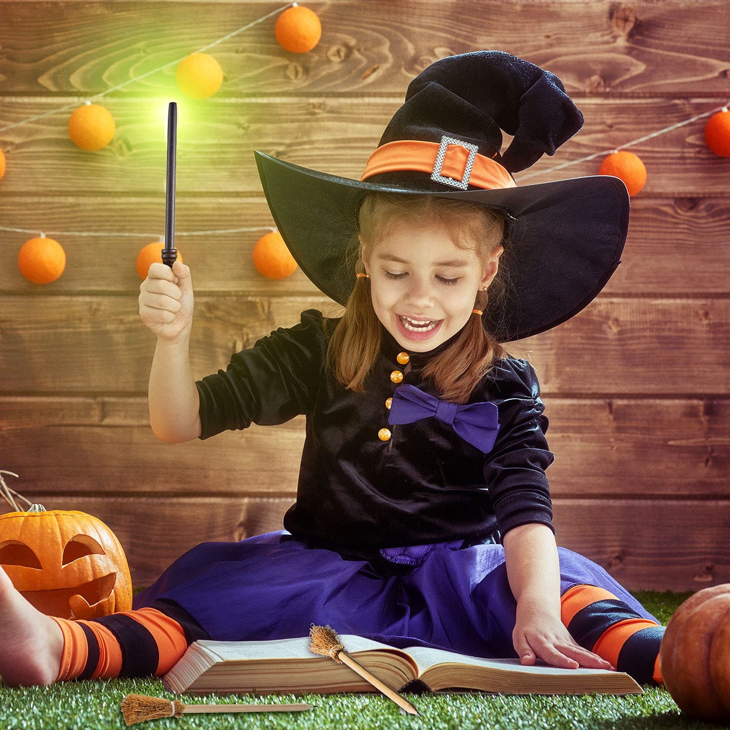 Chinco 20 Pcs Wand Pencils Party Favors Witch Broom Pencils Bulk Set, Halloween Wand Theme Birthday Goody Bag Filler Favors for Kids Teen Tween Boys Girls School Rewards