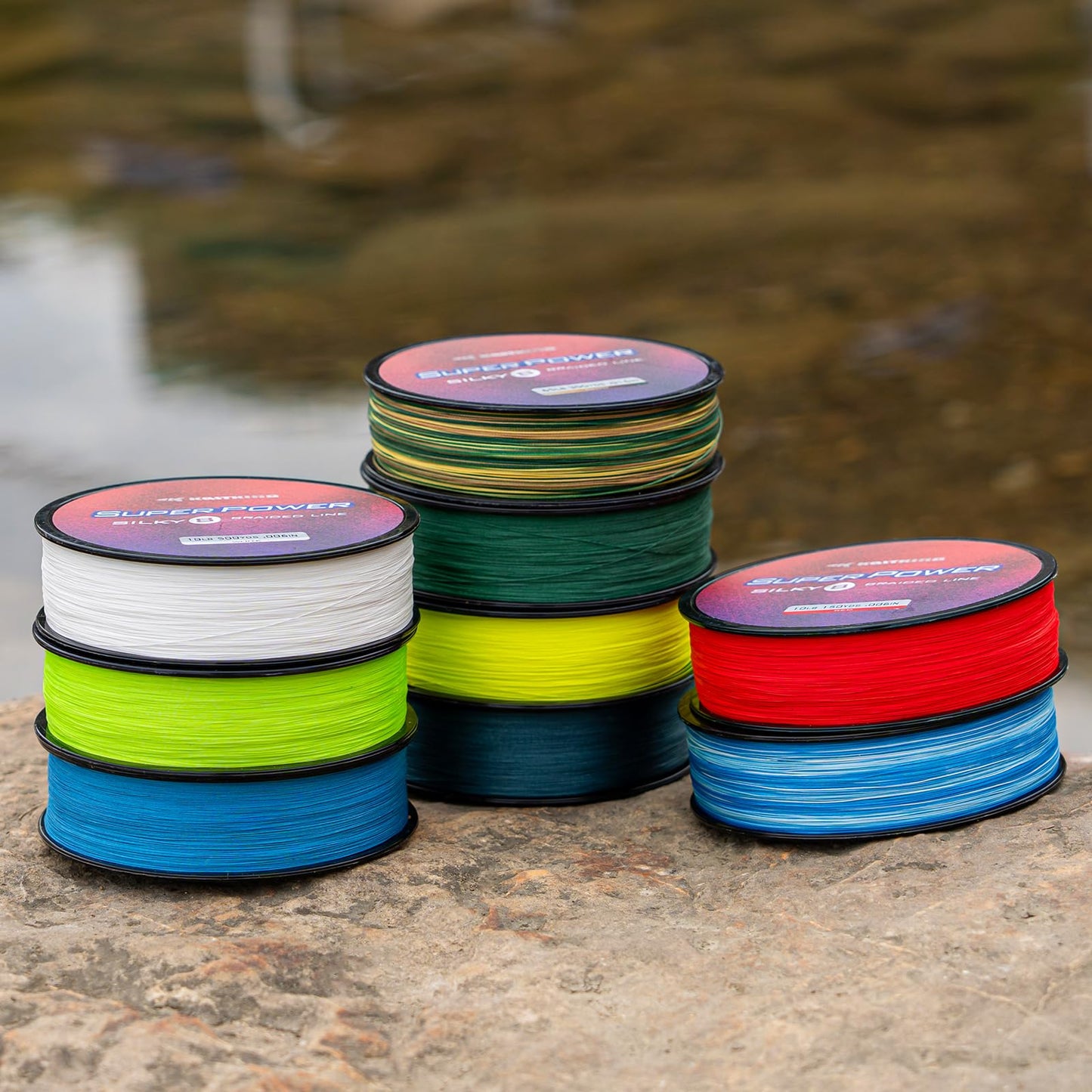KastKing Superpower Silky8 Braided Fishing Line, Blue, 8 Strand, 15LB, 300Yds