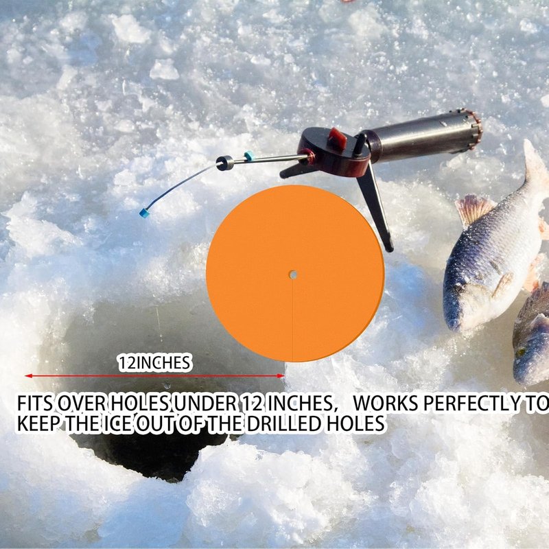 6 Pcs Ice Fishing Hole Covers - 12 Inch Foam Insulator Tip Ups for Winter Fishing Equipment