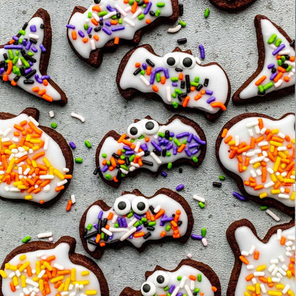 Halloween Jimmies Sprinkles for Cake Decorating 4.2 oz Edible Purple Orange Black and Green Sprinkles for Cupcake Topper Cookie Chocolate Cake Ice cream Decorations Baking Halloween Party