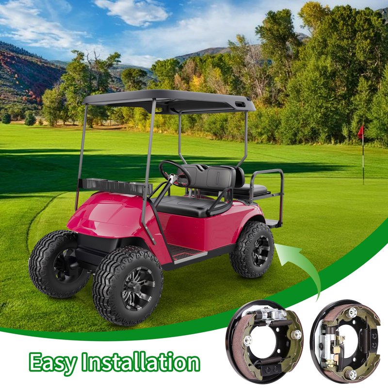 10L0L Golf Cart Brake Assembly for EZGO TXT PDS, for Yamaha G14 G16 G19 G20 G21 G22 Golf Cart, Driver Side and Passenger Side, Includes Brake Shoes, OEM 70998-G01 70998-G02