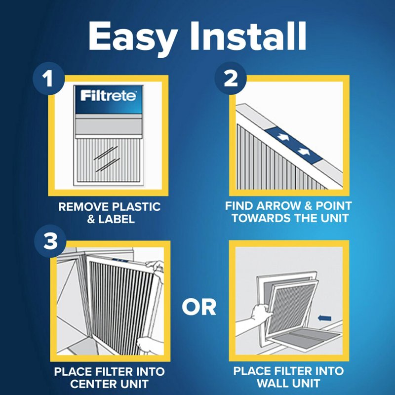 Filtrete 16x20x1 Air Filter MERV 5, 6-Pack AC Furnace HVAC, MPR 300 Basic Dust Defense, Pleated Electrostatic, Removes Lint
