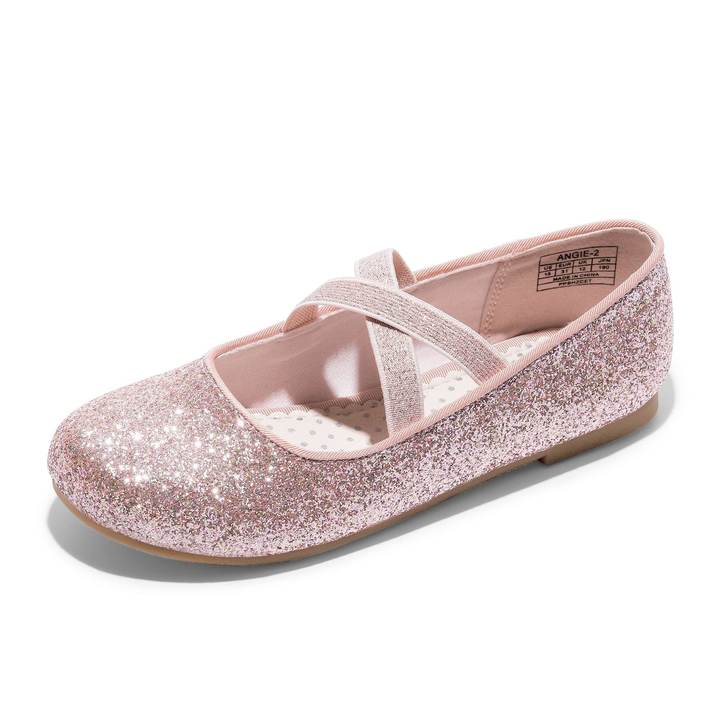 DREAM PAIRS Girl's Ballet Flat Kids Mary Jane Flower Dress Shoes for Wedding Party,Size 13 Little Kid,Pink,Angie-2