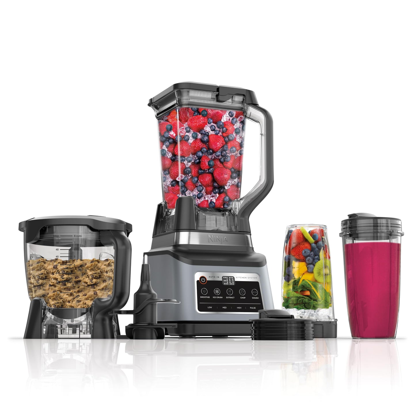 Ninja BL660 Professional Compact Smoothie & Food Processing Blender, 1100-Watts, 3 Functions -for Frozen Drinks, Smoothies, Sauces, & More, 72-oz.* Pitcher, (2) 16-oz. To-Go Cups & Spout Lids, Gray