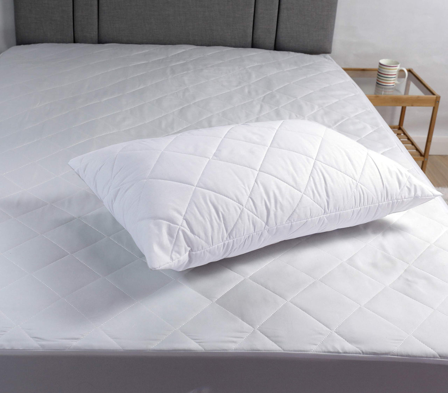Adam Home Pillows 2 Pack Hotel Quality with Quilted Cover Hypoallergenic & Dust Mite Resistant Filling – Ideal for Stomach, Back and Side Sleepers Down Alternative Hotel Pillows