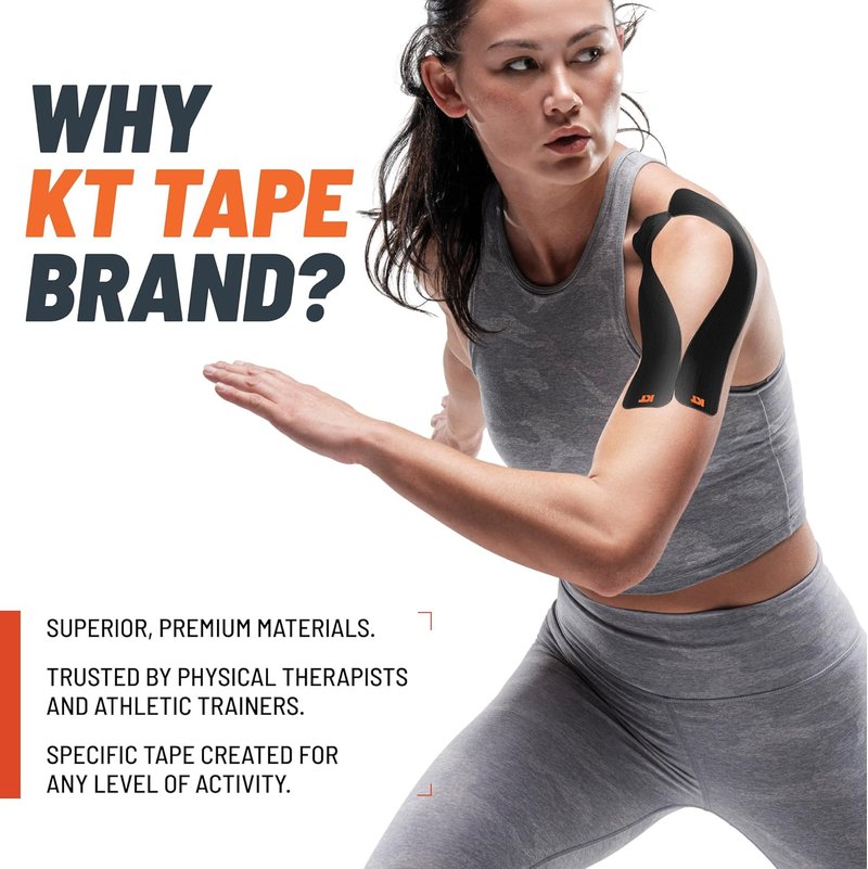 KT Tape - Original Cotton Kinesiology Athletic Tape | 20 Precut 10” Pink Strips