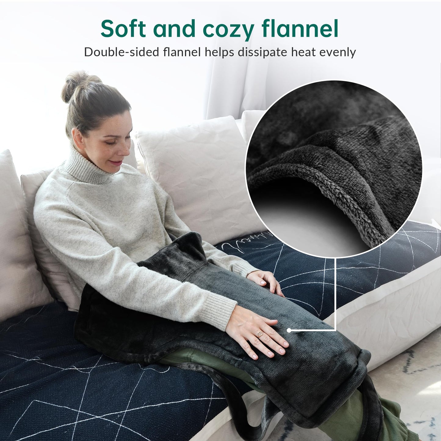 Snailax Heating Pad for Back Pain Relief, Christmas Gifts, Large Heating Pad for Neck Shoulder Back, Neck Warmer Weighted Wearable Back Heated Pad, Auto Shut Off, (Grey)