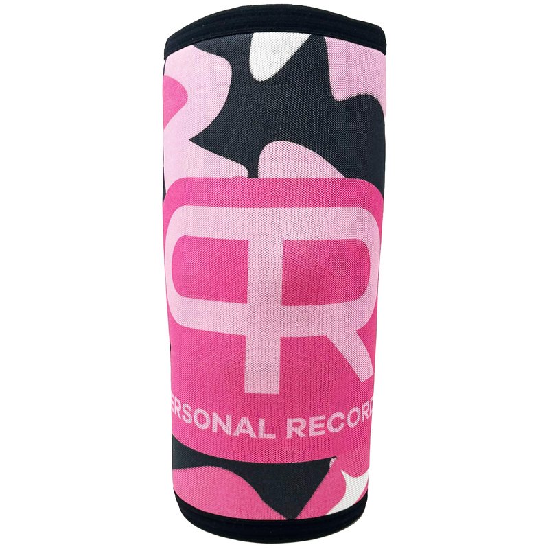 PR Personal Record Premium Elbow Sleeve for Weightlifting Powerlifting and Strength Training, Quality Neoprene Elbow Sleeves Support in Pairs by Larry Wheels - Pink Camouflage - Small