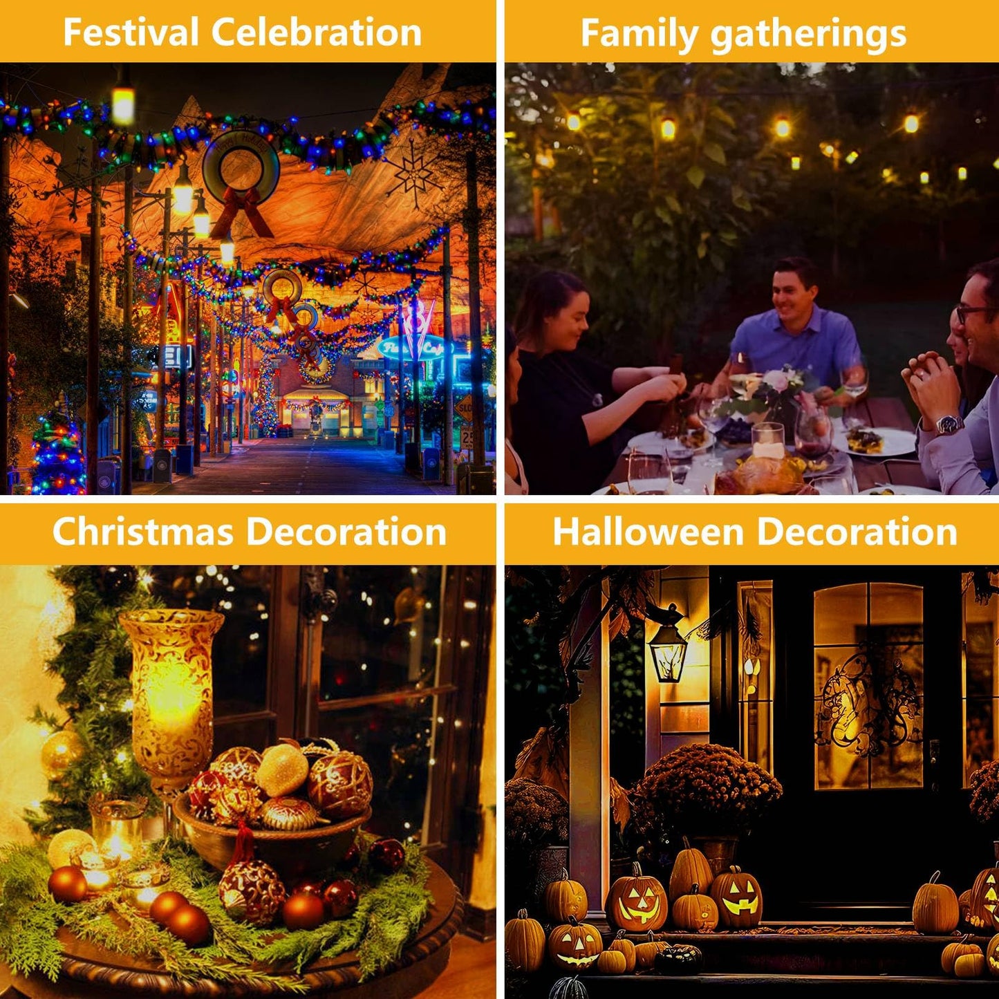 aobthurn Flame Light Bulbs, 4 Modes LED Flame Effect Light Bulb, E26 Base Flickering Light Bulb with Gravity Sensor,Flickering Light Bulbs Halloween Home Party (4 Pack)