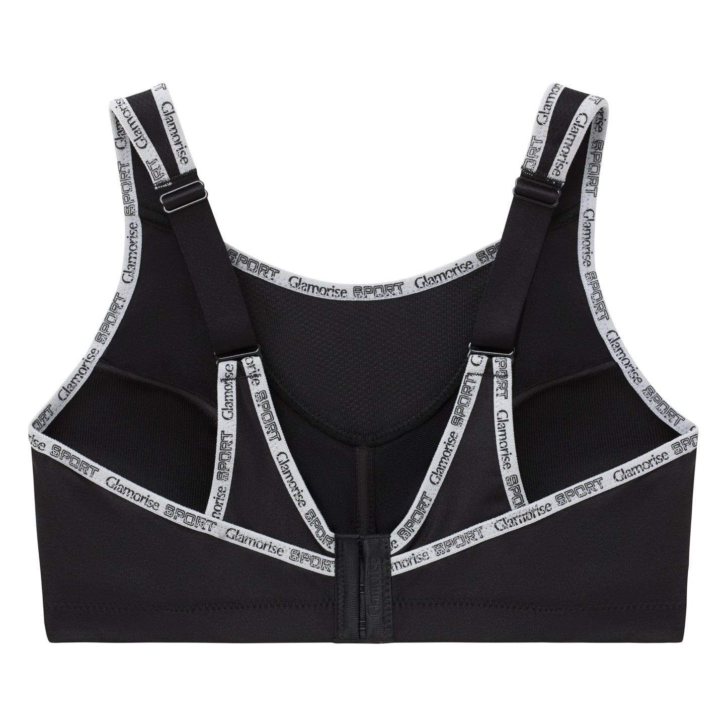Full Figure Plus Size No-Bounce Camisole Sports Bra Wirefree #1066 Black