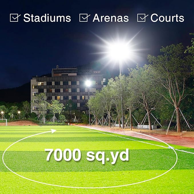 STASUN 600W 90000LM LED Flood Light Outdoor - Flying Series Ultra, 100-277V 5000K Daylight White, IP66 Waterproof Stadium Lights for Arena, Backyard, Parking Lot, Courts, ETL Certification