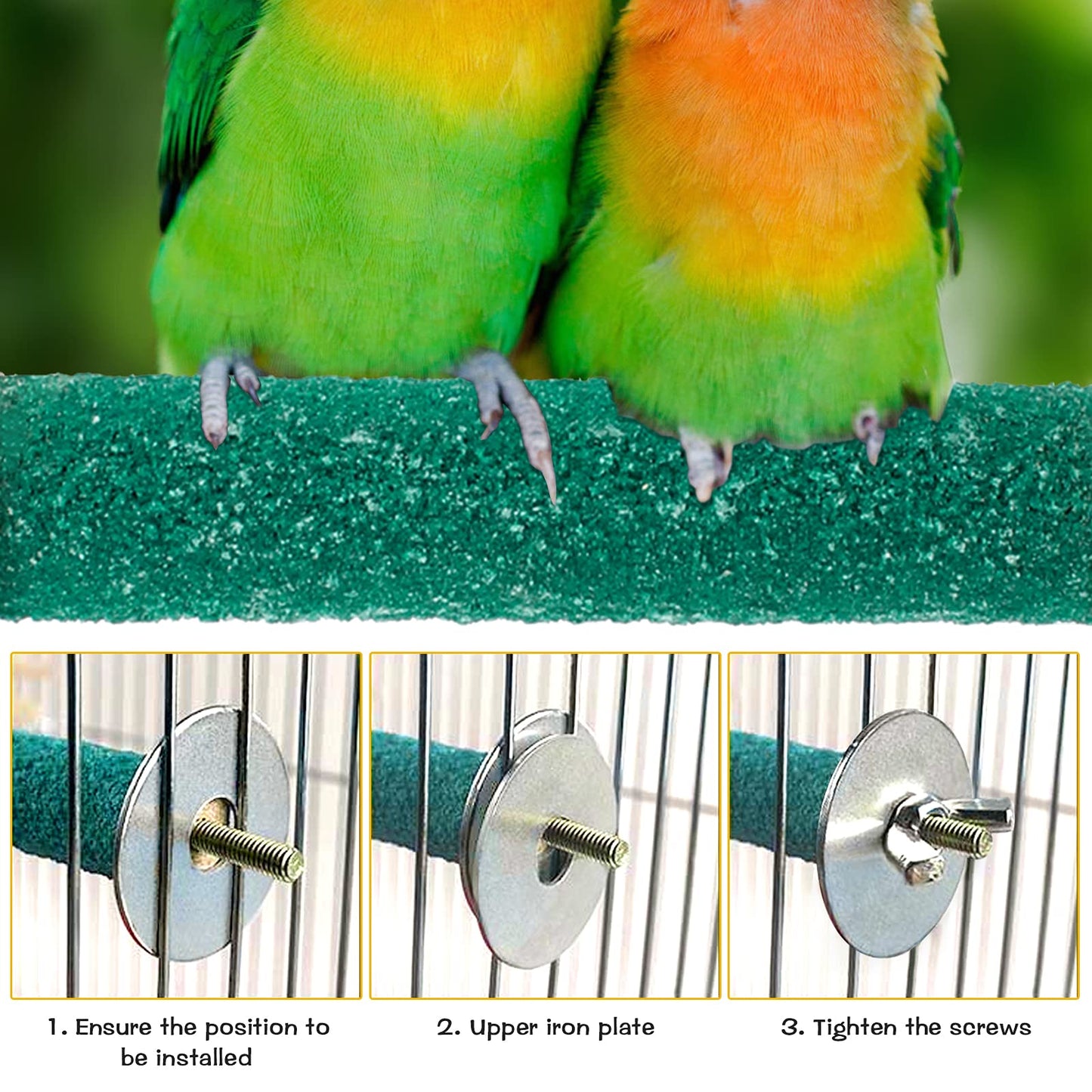 2 Pieces Bird Feeding Dish Cups, Stainless Steel Bird Bowl with 2 Pieces Stand Perch Cage Cup Holder with Clamps Parrot Food Bowl for Cage