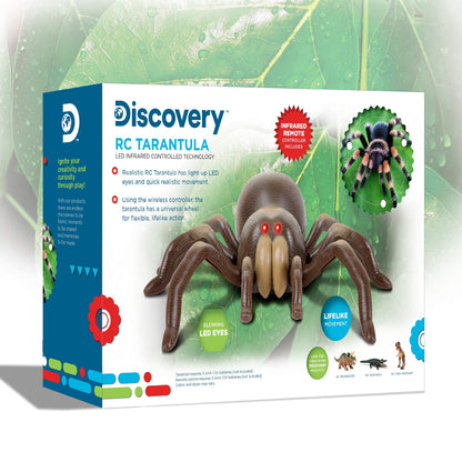 Discovery™ RC Tarantula Spider – Remote Control Toy Spider with Realistic Movement, Red LED Eyes & Wriggling Legs | Prank Gift for Boys Girls & Bug Lovers| Fun Electronic Animal Toy for Kids Ages 8+
