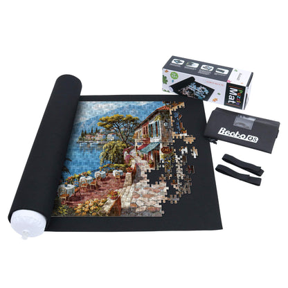 Becko US Puzzle Roll Jigsaw Storage Felt Mat, Jigroll Up To 1,500 Pieces, Material for Jigsaw Puzzle Player, Exquisite Present Box With Drawstring Storage Bag