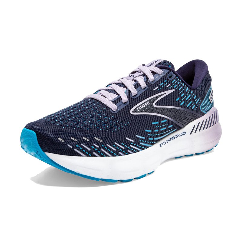 Brooks Women's Glycerin GTS 20 Supportive Running Shoe - Peacoat/Ocean/Pastel Lilac - 9.5 Medium