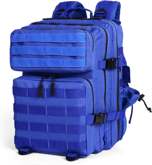 Tactical Backpack - 25L Military Molle Rucksack for Men & Women | Heavy Duty Klein Blue Daypack