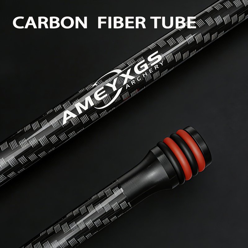 AMEYXGS 6/8/10/12 Inch Archery Bow Stabilizer Carbon Fiber Balance Bar Rod Side Rod Stabilizer Dampen Weight for Compound Bow Recurve Bow Accessory (Black, 12 Inch)