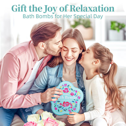 Bath Bomb Gift Set – 10 Handmade Bath Bombs with Natural Ingredients, 5 Aromatic Scents, Relaxing Spa Bombs for Women, Men, and Kids, Best Birthday Gifts for Stress Relief and Relaxation