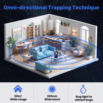 Fly Traps Indoor,Fruit Fly Trap for Indoors Mosquito Trap Indoor Insect Trap with Suction, Time Setting, Bug Light & 10 Pcs Sticky Glue Boards (Blue)