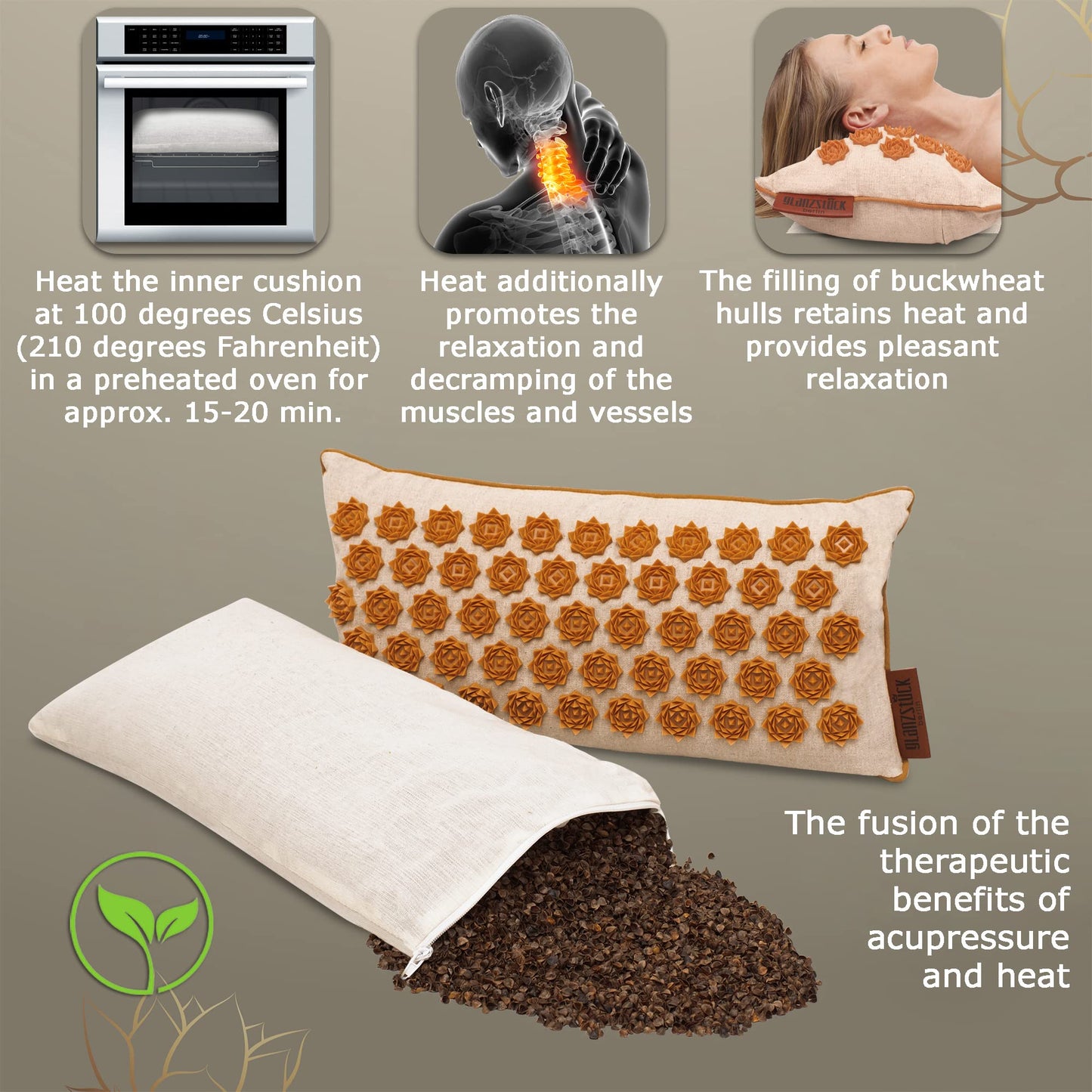 Glanzstück Berlin® Health Collection XXL Acupressure Mat Set for Full Body for Tension Headaches Back Pain Stress