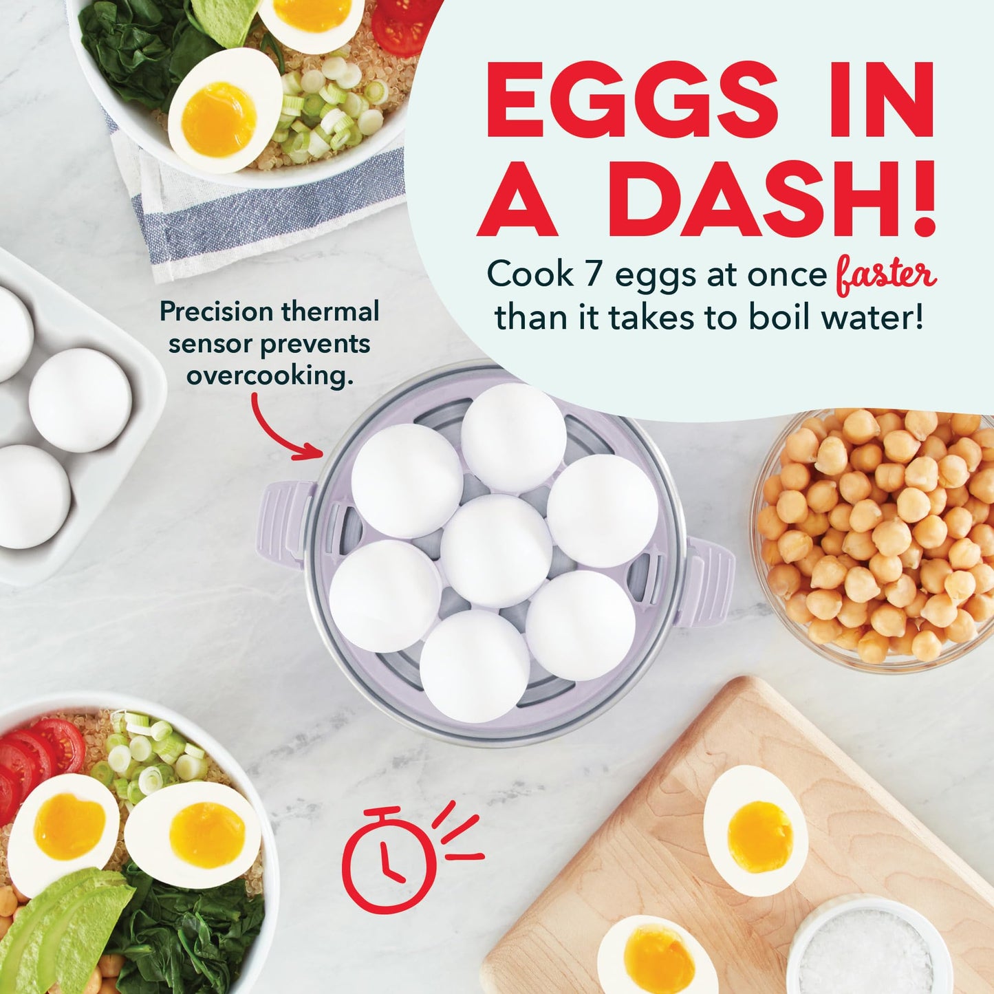DASH Rapid Egg Cooker: 6 Egg Capacity Electric Egg Cooker for Hard Boiled Eggs, Poached Eggs, Scrambled Eggs, or Omelets with Auto Shut Off Feature - Aqua, 5.5 Inch (DEC005AQ)