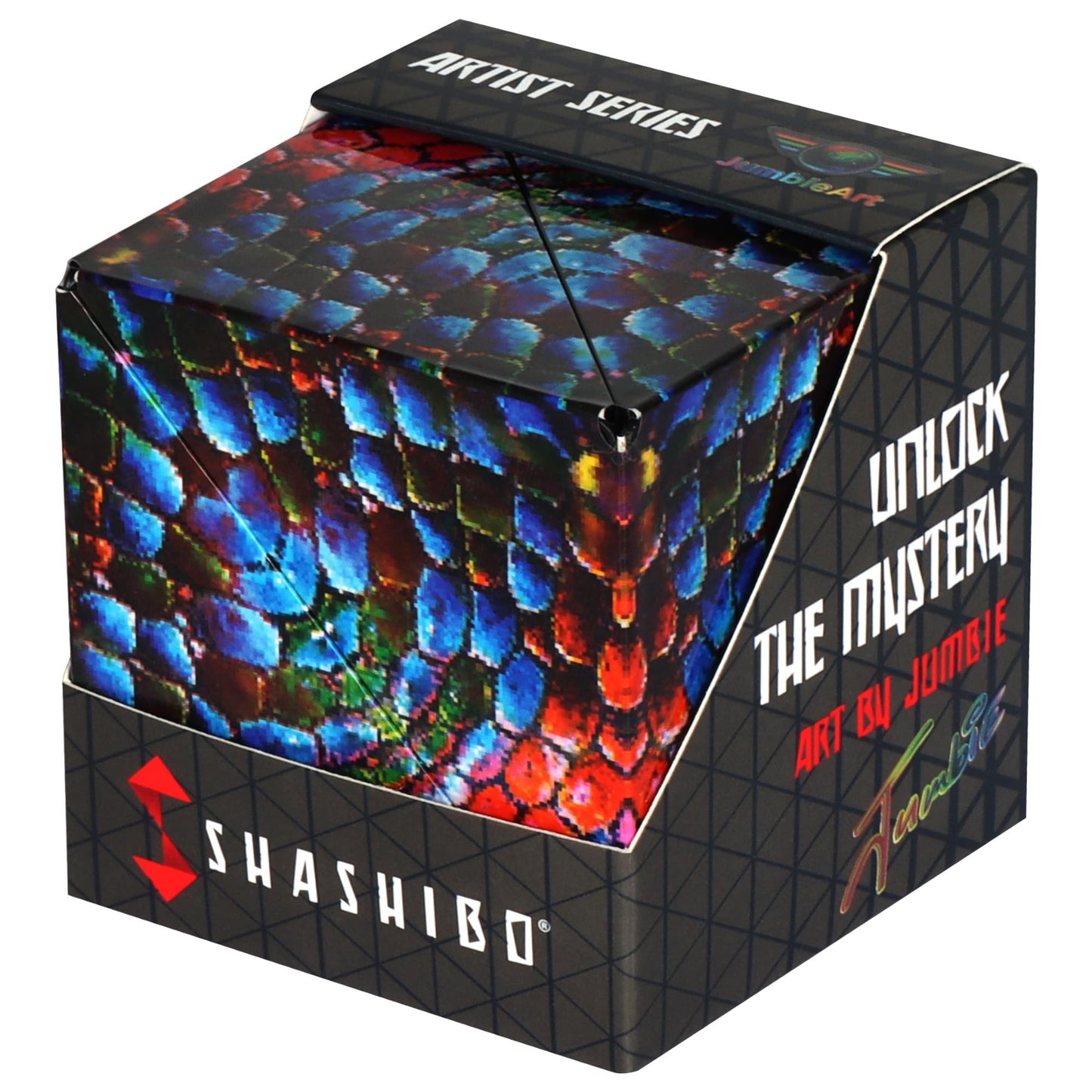 SHASHIBO Shape Shifting Box - Award-Winning Age 8+, Patented Fidget Cube w/ 36 Rare Earth Magnets - Transforms Into Over 70 Shapes, Download Fun in Motion Toys Mobile App (Artist Series-The Chameleon)