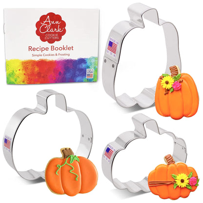 Halloween & Thanksgiving Pumpkin Patch Cookie Cutters 3-Pc. Set Made in USA by Ann Clark