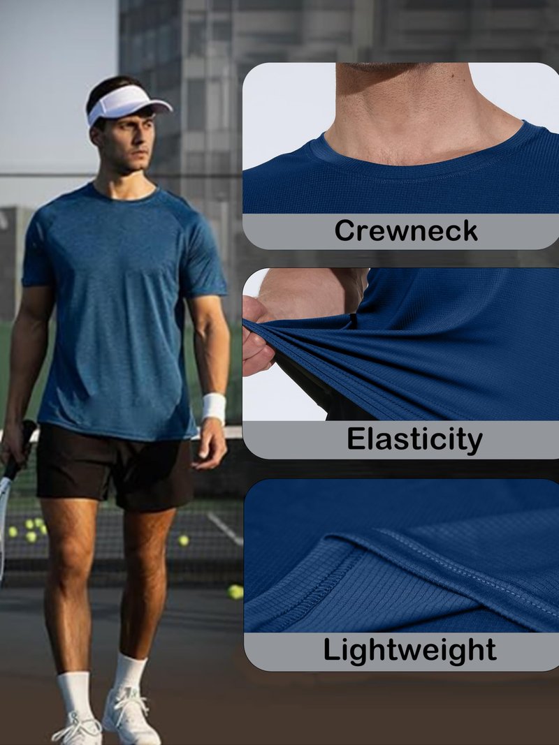 CuterzClub Mens Shirts Quick Dry Fit Tshirts Moisture Wicking Workout Gym 5 Pack Casual Summer Work Athletic Tee Running Fitted Sport Performance Lightweight Short Sleeve T-Shirt Multipack 1, XL