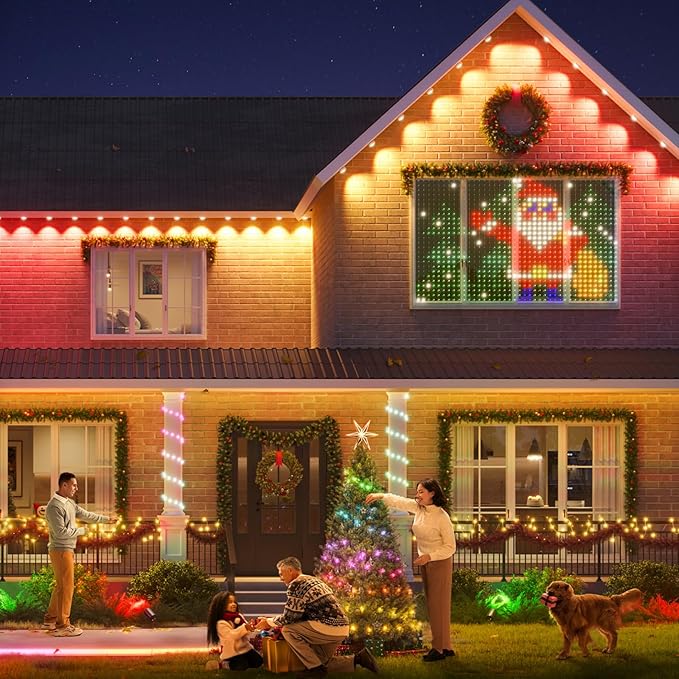 Permanent Outdoor RGB Lights with IP67 Waterproof, Smart Outdoor String Lights Remote Control, Eaves Lights with App, Daily and Accent Lighting for Halloween,Christmas Holiday Decor(200ft)
