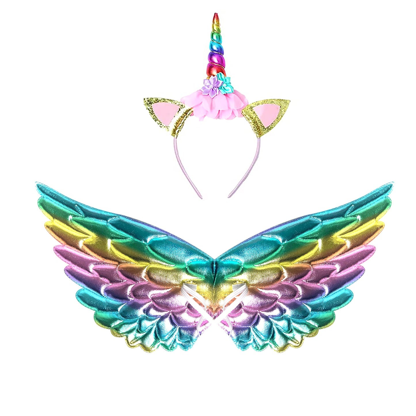 Soyoekbt Girls Unicorn Costume LED Light Up Unicorn Princess Dress Birthday Party Outfit Halloween Tutu Dress with Headband Rainbow Sequin+Rainbow Led 5-6Years