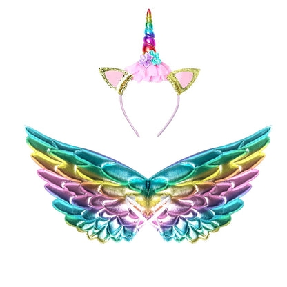 Soyoekbt Girls Unicorn Costume LED Light Up Unicorn Princess Dress Birthday Party Outfit Halloween Tutu Dress with Headband Rainbow Sequin+Rainbow Led 3-4Years