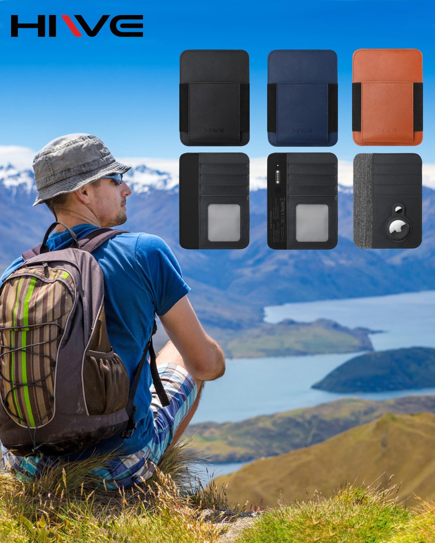 HiWe Passport Holder for Travel, Minimalist RFID Passport Holder, Leather Passport Wallet Cover Case for Men & Women, ID Window, Black