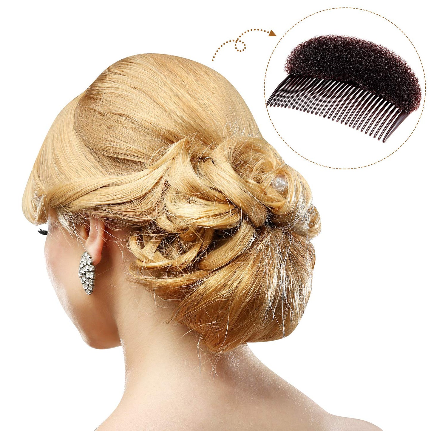 WILLBOND Hair Styling Accessories Bump It up Volume Hair Base Set of 8 Sponge Insert, Include Bun Maker and Styling Braid Tool for Women DIY Hairstyle