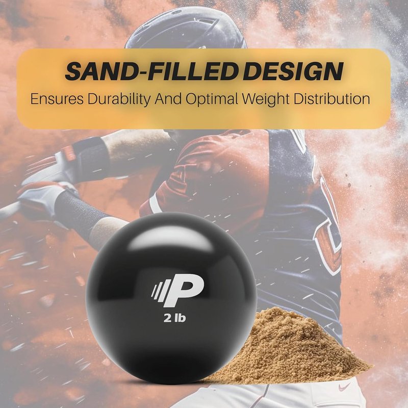 Plyometric Weighted Training Ball - Baseball & Softball Arm Strength | Durable PVC Shell, Sand-Filled