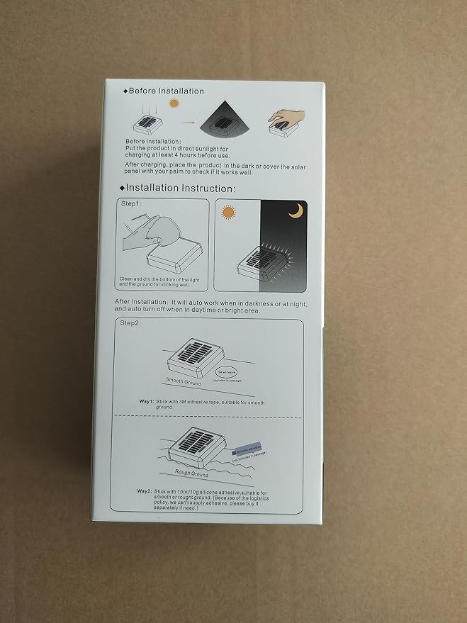 Lacasa Solar Deck Lights, 4 Pack 30LM LED Dock Lights Natural White 4000K, Outdoor Solar Powered Step Lights Light up All Night IP68 Waterproof Auto ON/Off for Garden Stairs Driveway Pathway Lighting