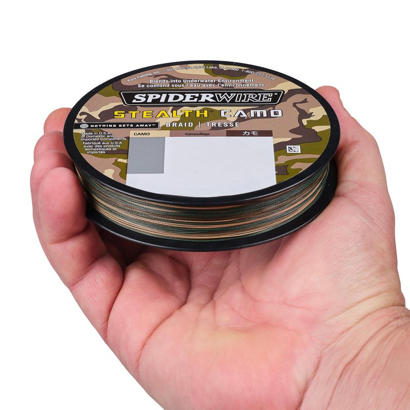 SpiderWire Stealth® Camo Braided Fishing Line, 6lb | 2.7kg, 125yd | 114m Fishing Line, Suitable for Saltwater and Freshwater Environments
