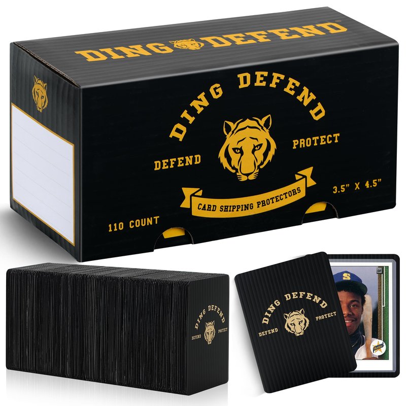 Ding Defend 110 Pack Trading Card Protectors - Hard Plastic Slab - Tiger Design - 3.5 x 4.5 Inches