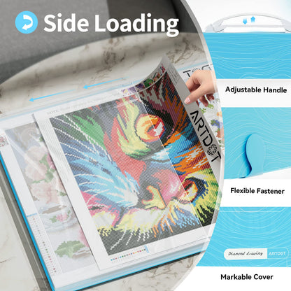 ARTDOT A3 Storage Book for Diamond Painting Kits, Diamond Art Portfolio Folder with 30 Pocket Slevees Protectors