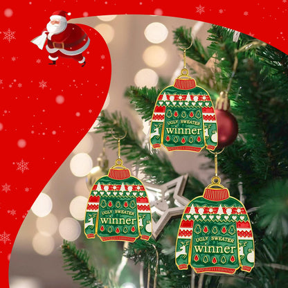Abaokai Ugly Sweater Medal Christmas Style Neck Ribbon, Award Contest Medals, Best Ugly Christmas Sweater Trophy