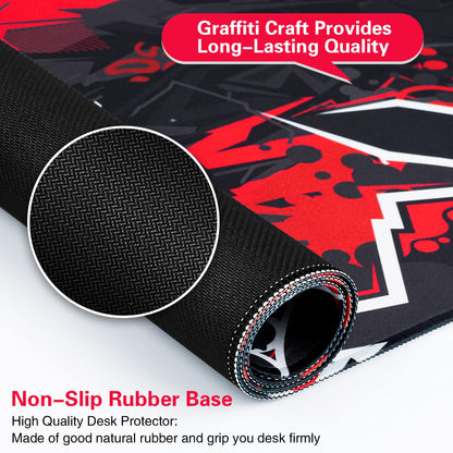 Canjoy Gaming Mouse Pad 31.5x15.8inch Extended XXL Large Mouse Pad Big Computer Keyboard Mouse Mat Desk Pad with Non-Slip & Rubber Base & Stitched Edge