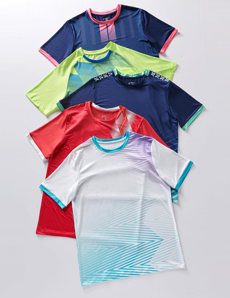 5 Pack Men’s Active Quick Dry Crew Neck T Shirts | Athletic Running Gym Workout Short Sleeve Tee Tops Bulk (Set 13, 3X-Large)
